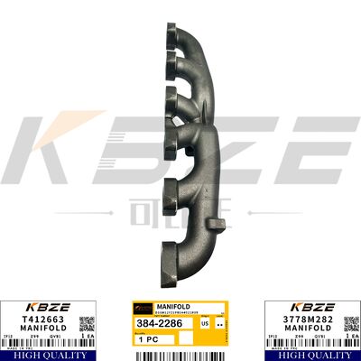 KBZE 384-2286 T412663 3778M282 EXHAUST MANIFOLD FOR 320D2 323D2 924K 930K 535D 545D REPLACE  C6.6 C7.1 PERKINS 1106D ENGINE