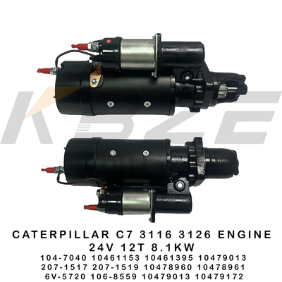 6V-5720 106-8559 CAT C7 3116 3126 MUTOR 24V 12T 8.1KW STARTER MOTOR 104-7040 10461153 10461395 207-1517 207-1519 için E320 E322 E325 EXKAVATOR